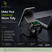 4-in-1 Rotating Magnetic Wireless Charging Station with Digital Clock