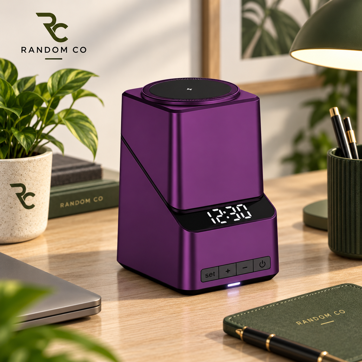 4-in-1 Rotating Magnetic Wireless Charging Station with Digital Clock