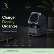 4-in-1 Rotating Magnetic Wireless Charging Station with Digital Clock