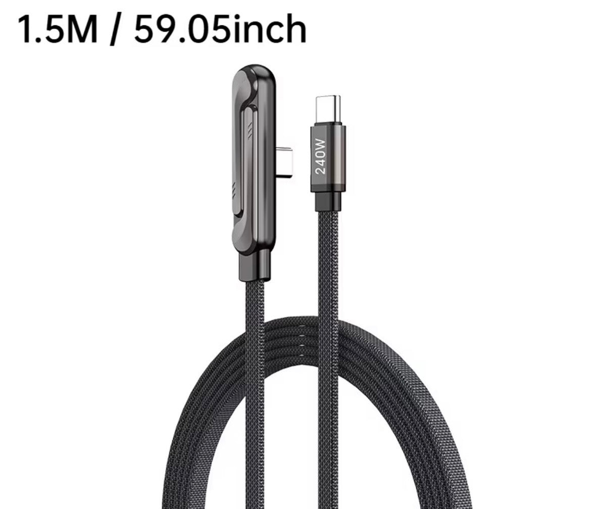 27W Fast-Charging Cable with Built-In Phone Stand