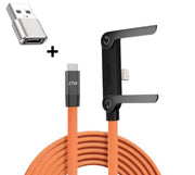 27W Fast-Charging Cable with Built-In Phone Stand
