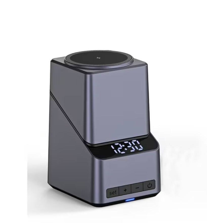 4-in-1 Rotating Magnetic Wireless Charging Station with Digital Clock
