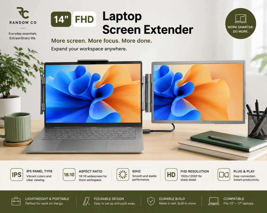 Portable 14-Inch FHD Laptop Screen Extender