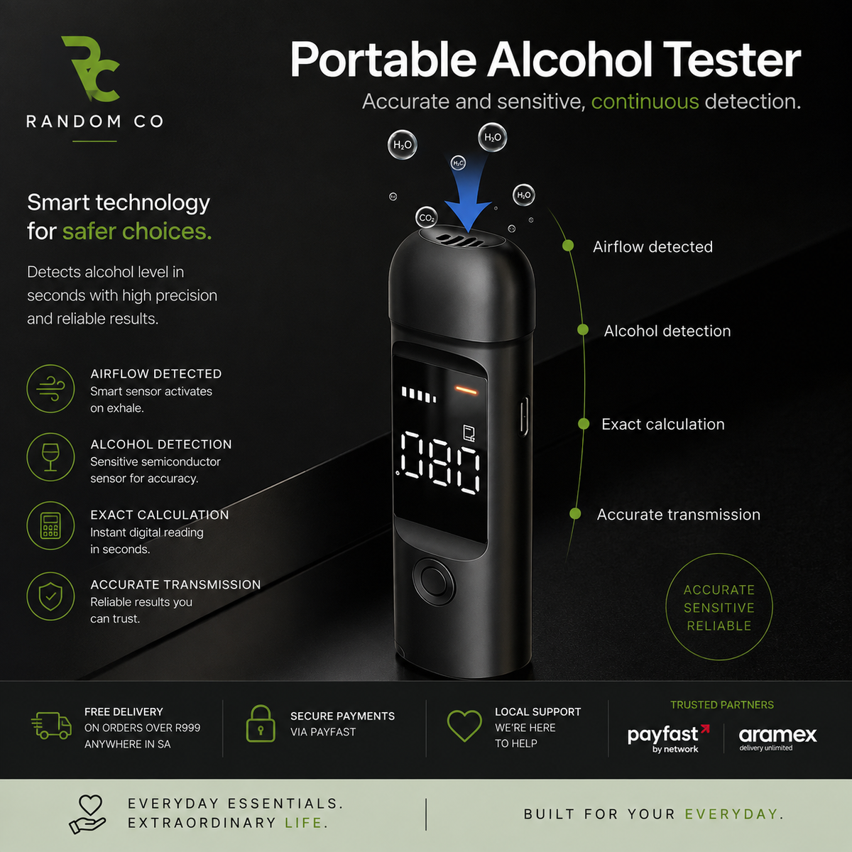 Digital Breathalyzer with LCD Display