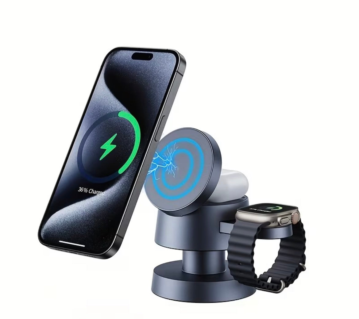 4-in-1 Magnetic Wireless Charging Station + Dual-Light Lamp