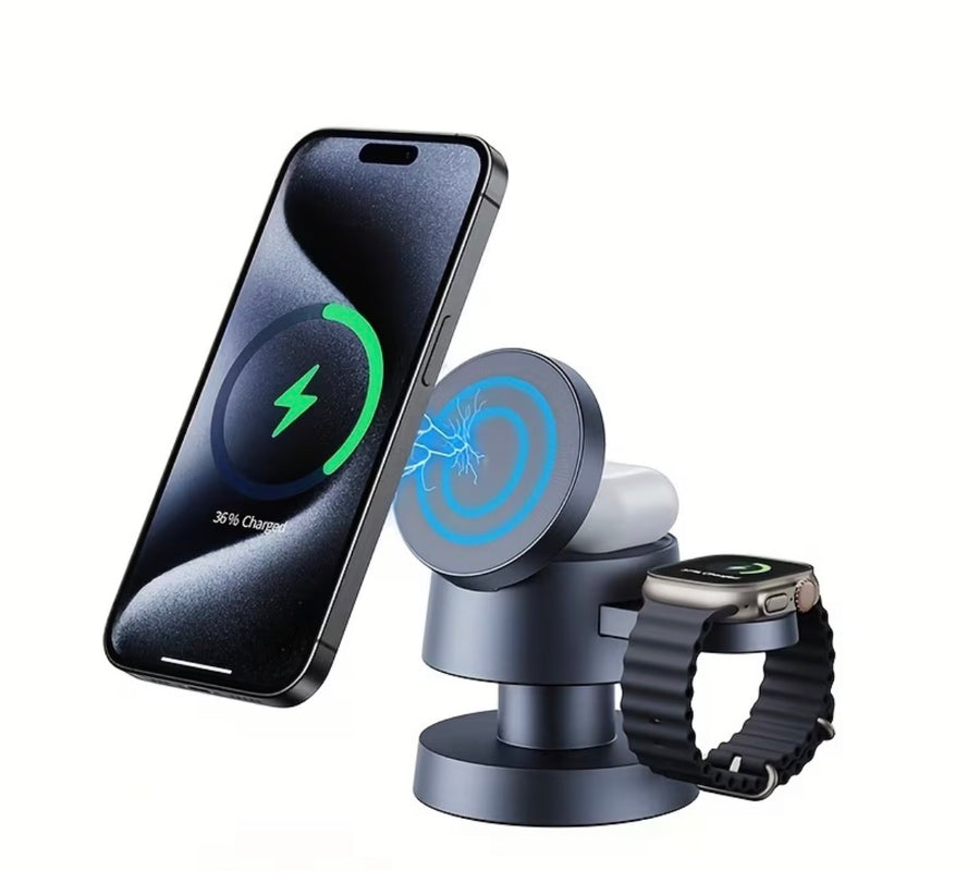 4-in-1 Magnetic Wireless Charging Station + Dual-Light Lamp
