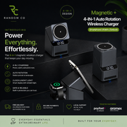 4-in-1 Rotating Magnetic Wireless Charging Station with Digital Clock