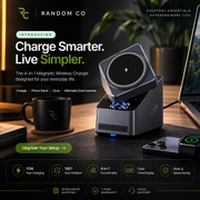 4-in-1 Rotating Magnetic Wireless Charging Station with Digital Clock