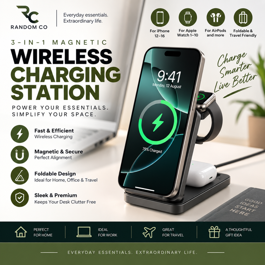 3-in-1 Magnetic Wireless Charging Station