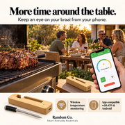 Smart Wireless Meat Thermometer with App & Signal Booster | Braai, Oven & Grill