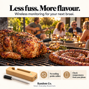 Smart Wireless Meat Thermometer with App & Signal Booster | Braai, Oven & Grill