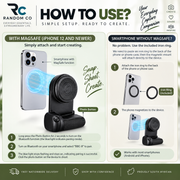 Magnetic Phone Camera Grip with LED Fill Light & Bluetooth Remote