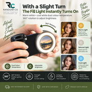Magnetic Phone Camera Grip with LED Fill Light & Bluetooth Remote