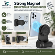 Magnetic Phone Camera Grip with LED Fill Light & Bluetooth Remote